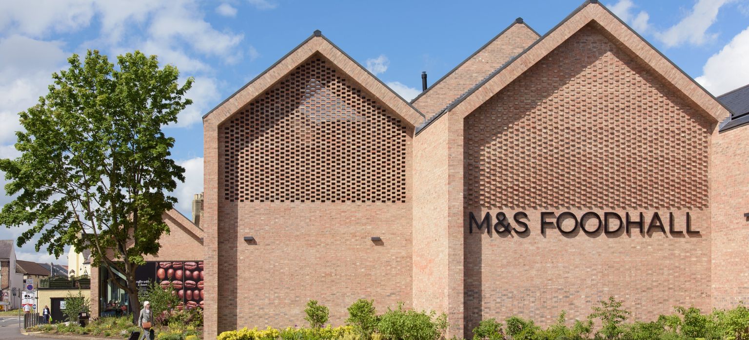 the M&S foodhall in northallerton shot from the side, showcasing the building rather than the shop itself